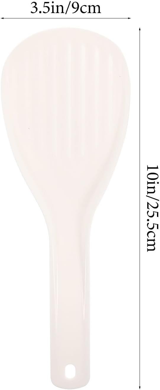 4pcs Reusable White PP Rice Paddle Serving Spoon