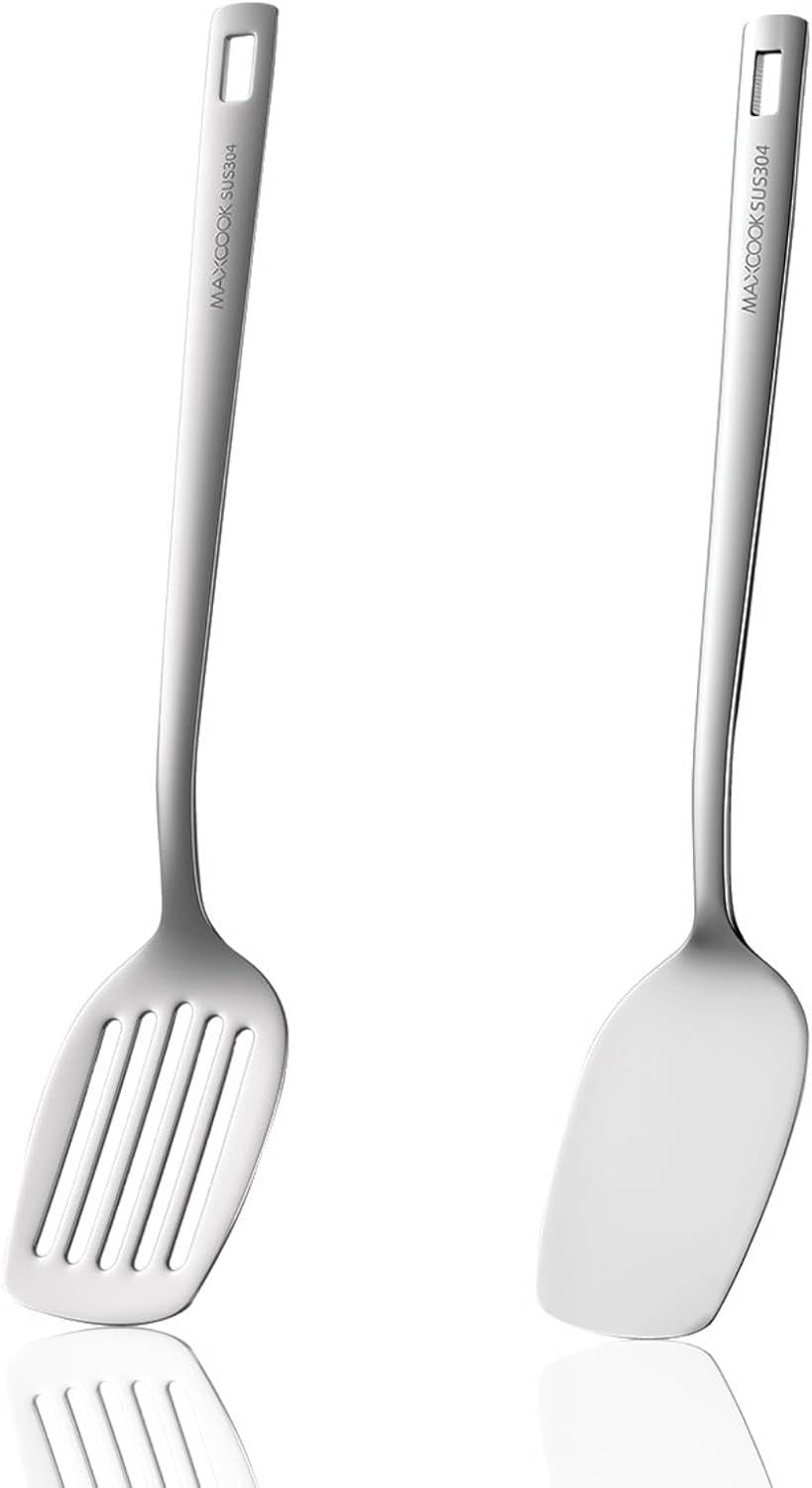 18/8 Stainless Steel Metal Spatula Wok Turner, 2 Pcs