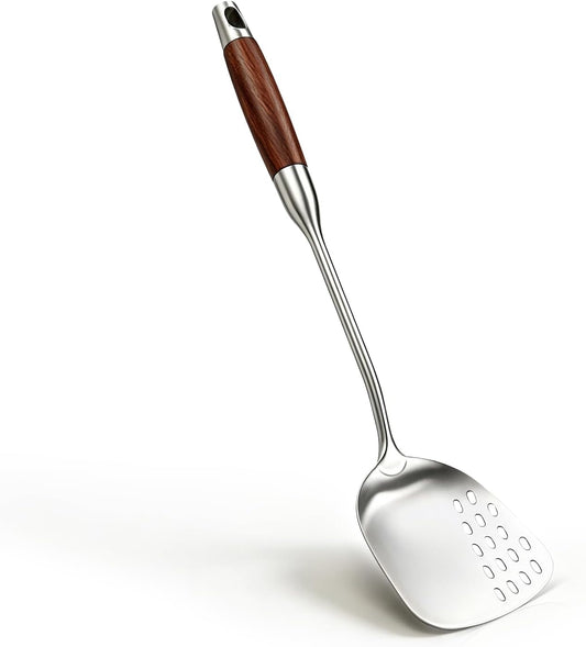 AOOSY Wok Spatula,15 In Long Handle Wok Utensils with Wooden Handle