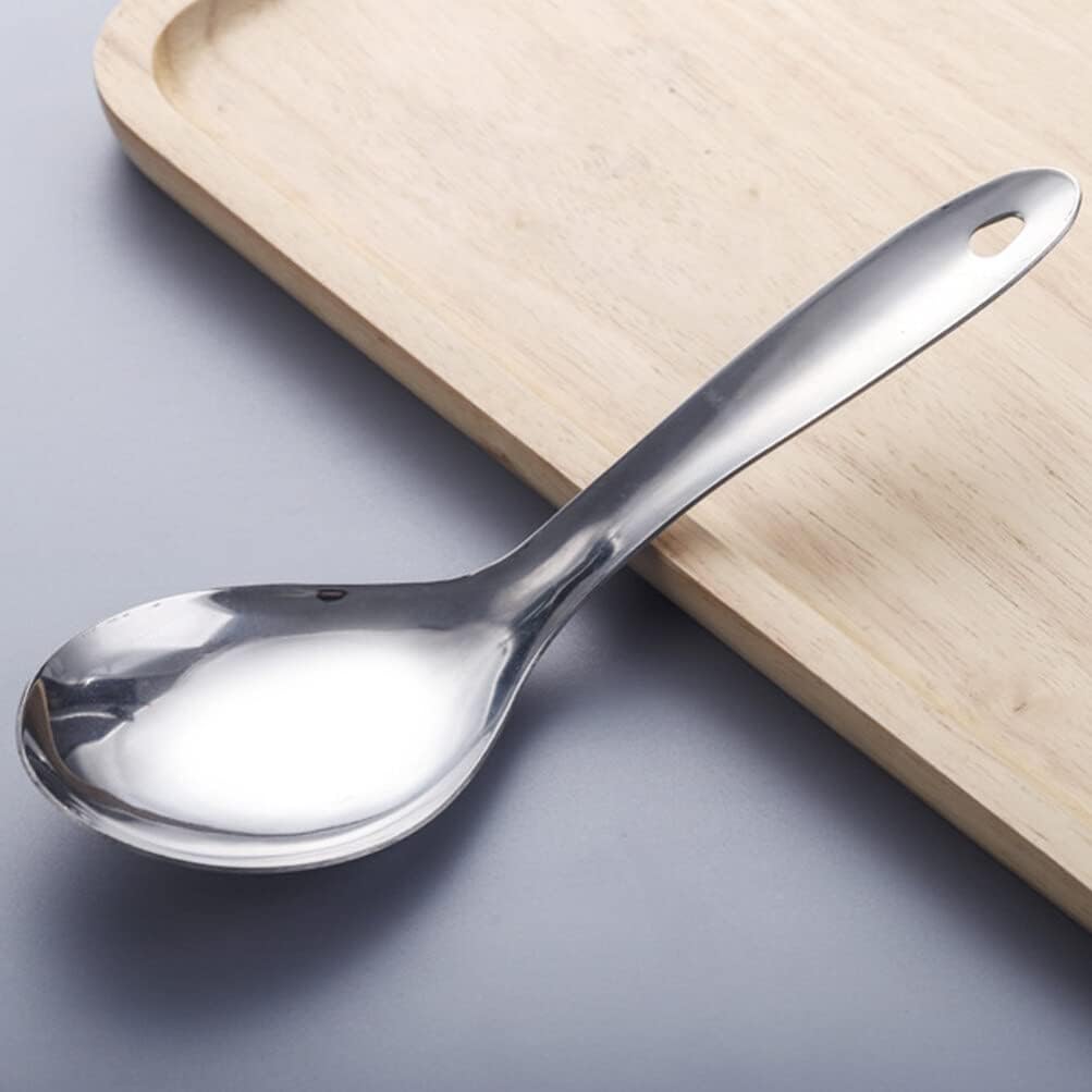 Kichvoe Stainless Steel Rice Spoon Set 3-Pack Lightweight Cooking Spoon Kitchen Gadget Rice Scooper for Serving Soups and Stews Easy to Store and Carry