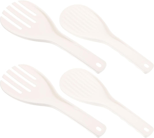 4pcs White PP Rice Paddle Spoon for Sushi Rice, Non Stick Kitchen