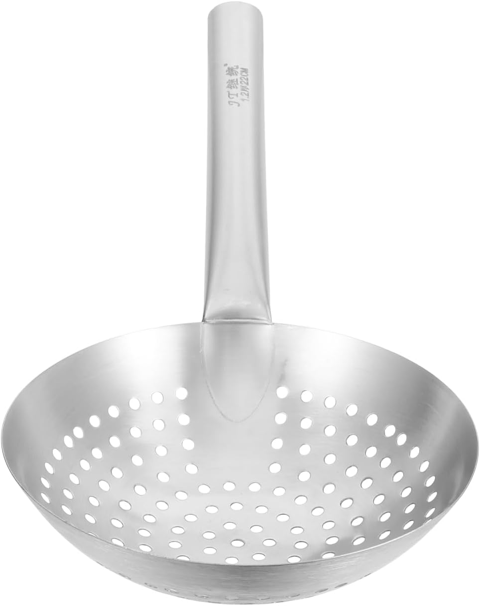 CALLARON Stainless Steel Skimmer Spoon - 16 inch Filter Spoon for Kitchen, Metal Pasta Strainer, Cooking Serving Strainer - Oil Filter, Food Frying, Drainage, Noodles Draining