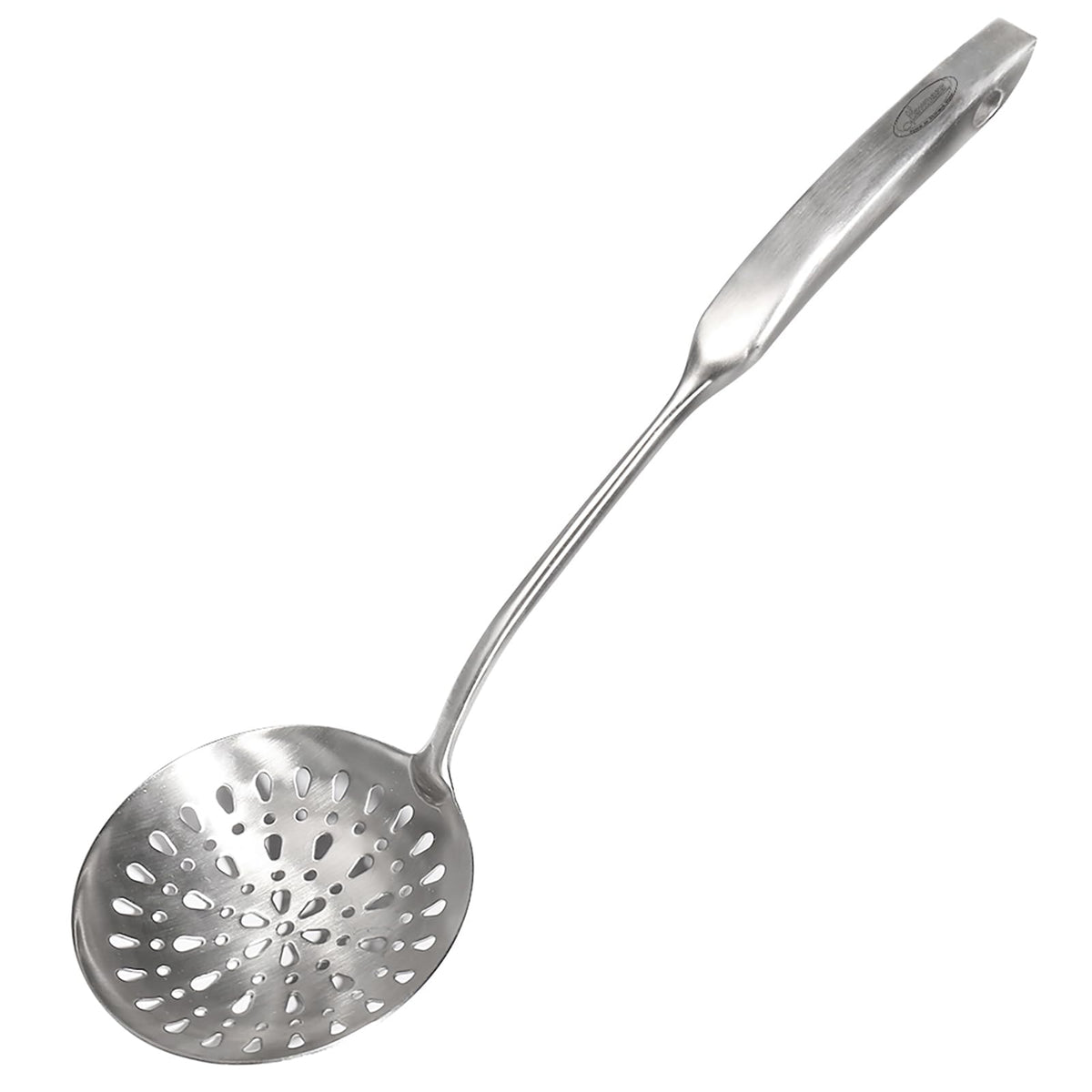 Newness Slotted Spoon, [Rustproof, Heat Resistance, Integral Forming] Durable 304 Stainless Steel Skimmer Spoon with Vacuum Ergonomic Round Handle, Cooking Strainer Spoon for Kitchen, 15.47 Inches