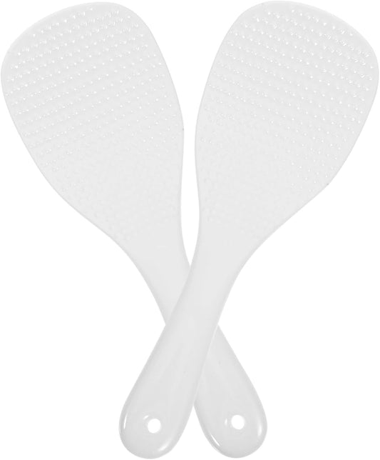 2pcs Ceramic Rice Paddle Spoon 7.5 Inch White Non-stick Scoop