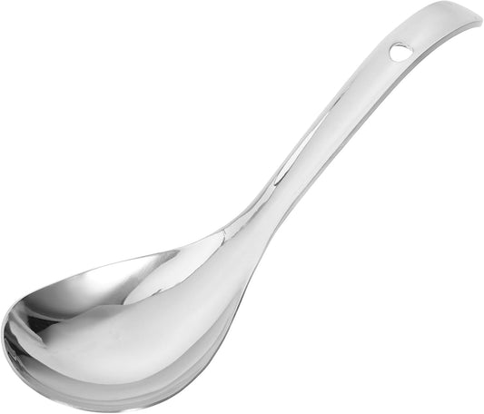 Luxshiny Stainless Steel Rice Spoon Rice Paddle Cooking Spoon for Fluffy Serving Smooth Polished Kitchen Utensil for Cooker Use Home Dining 9.25 Inch