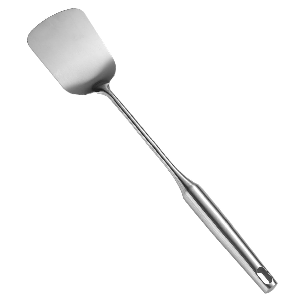 Stainless Steel Wok Spatula,Metal Flipper for Kitchen Cooking,Extra Long Handle Wide Cooking Scraper,Heavy Duty Pancake Turner,Silver,15.4 Inches,1 Piece