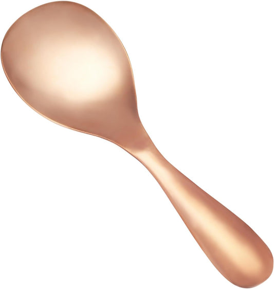 Copper Rice Spoon, Rice Paddle Spoon 99% Pure Copper Hand-Made Rice Spatula, Non-Stick Rice Spatula, Kitchen Utensils (B(Copper))