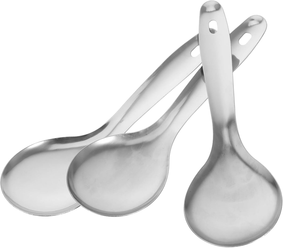 3Pcs Stainless Steel Rice Serving Spoons, Thickened Kitchen Cooking Scoops