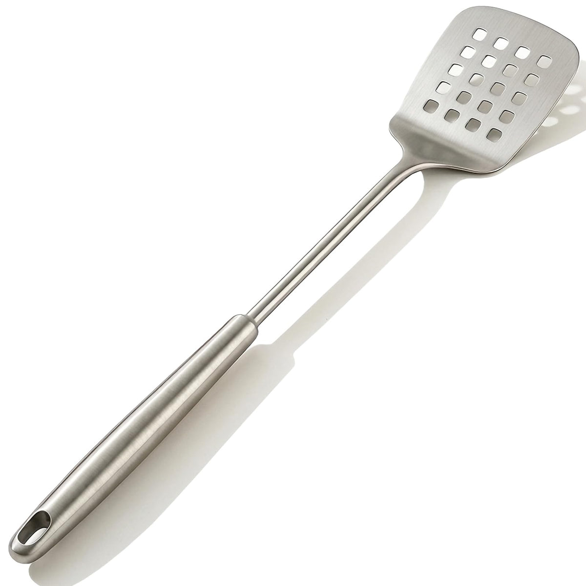 16.3" Wide Metal Spatula,Premium 316 Stainless Steel Wok Spatula with Hollow Long Handle Stir Wok Utensils,Metal Turner One-Piece Seamless Design,Rustproof Fry Spatula,Brushed Matte Finish