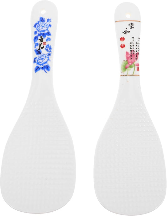PRETYZOOM Ceramic Rice Spoon Paddle – Heat-Resistant Porcelain Non-Stick Spatula for Hot Cooker Serving, Buffet & Dinner – Keeps Grains Intact for Fluffy Rice