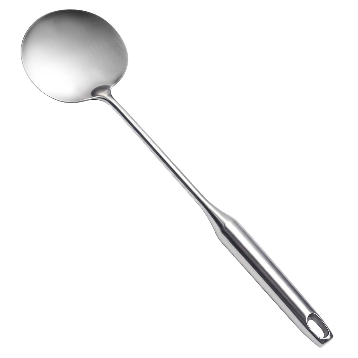Stainless Steel Wok Spatula,Metal Flipper for Kitchen Cooking,Extra Long Handle Wide Cooking Scraper,Heavy Duty Pancake Turner,Silver,15.4 Inches,1 Piece