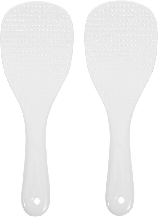 Ceramic Rice Paddle Spoon Serving Utensil 2pcs White Cooker 7.5 Inch
