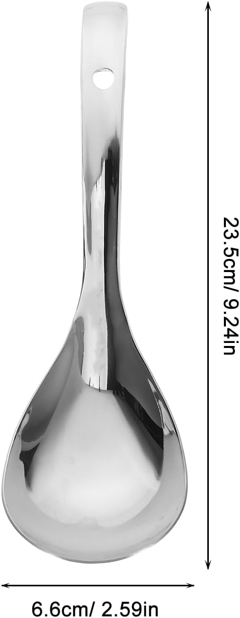 Luxshiny Stainless Steel Rice Spoon Rice Paddle Cooking Spoon for Fluffy Serving Smooth Polished Kitchen Utensil for Cooker Use Home Dining 9.25 Inch
