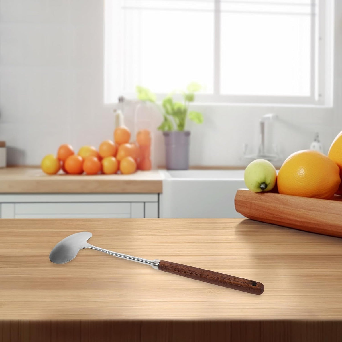 Stainless Steel Wok Spatula Wooden Handle for Stir Fry