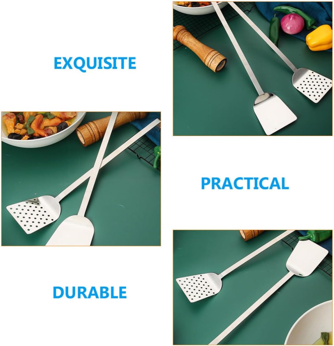 Stainless Steel Steak Spatula for Nonstick Pans and Wok Stir Fry