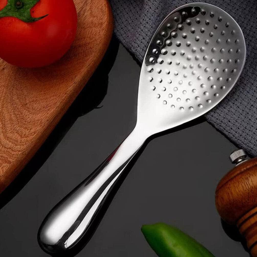 Kichvoe Stainless Steel Rice Spoon Set 2 Pcs Rice Paddle Scooper for Cooking Cooker Spoon for Serving Smooth Surface Easy to Clean 8.07 in Kitchen Utensils