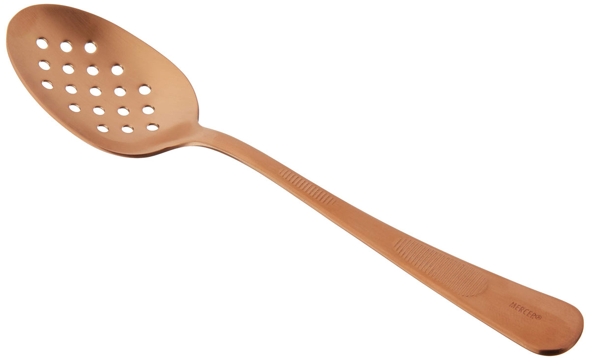 Mercer Culinary, 9 Inch, Silver Plating Spoon, Perforated Bowl, 9-Inch, 9"