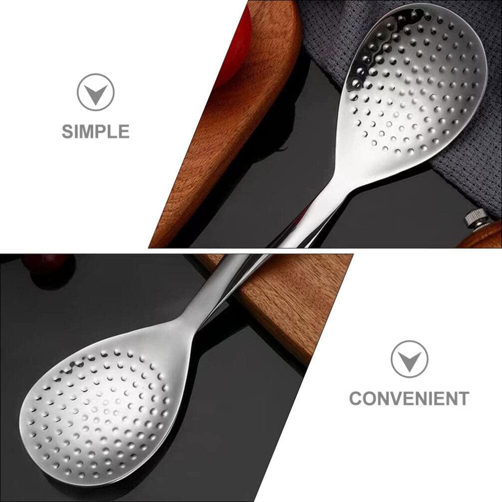 Kichvoe Stainless Steel Rice Spoon Set 2 Pcs Rice Paddle Scooper for Cooking Cooker Spoon for Serving Smooth Surface Easy to Clean 8.07 in Kitchen Utensils