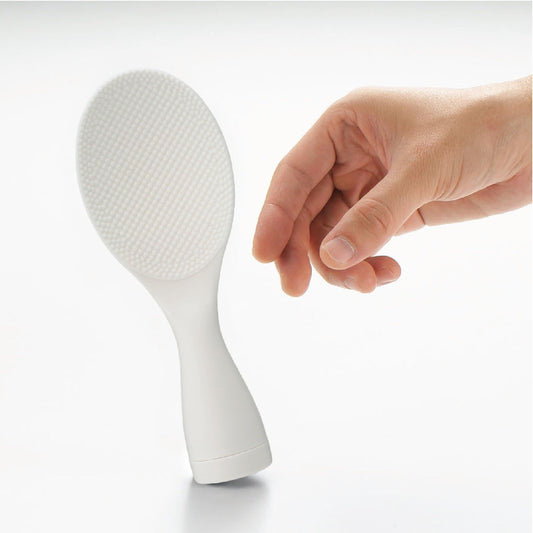 JapanBargain, Standing Japanese Rice Scoop Spoon, Non Stick Rice Paddle, BPA Free Rice Server 7.5" Long, Dishwasher Safe, Teeter-Totter Design, White Color, Made in Japan