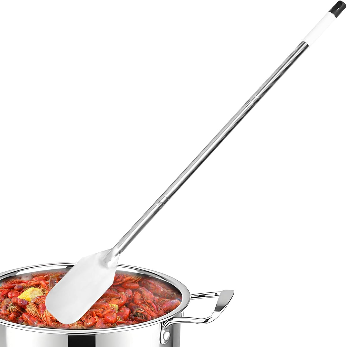 Crawfish Stir Paddle, Stainless Steel Mixing Spatula Suitable for Stirring Stir-Frying Pan-Frying Seafood and Other Foods with Threaded Joint Design