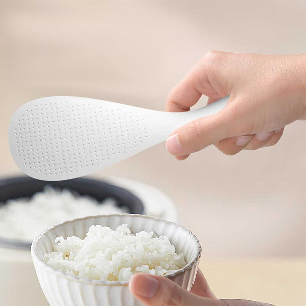 3pcs Nonstick Rice Paddle Spoon, Heat Resistant Standing Utensil