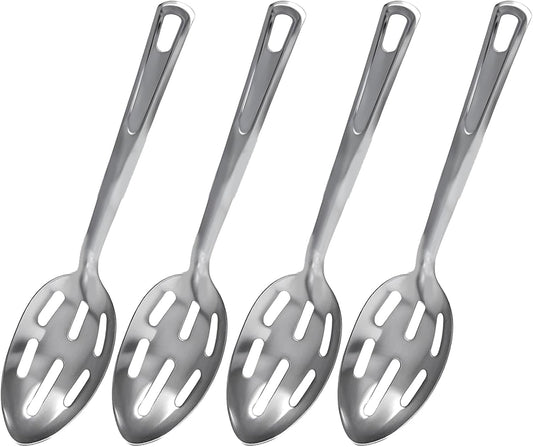 4 Pack Kitchen Slotted Spoon Stainless Steel, Stiring Large Spoons, 13 Inch Metal Slotted Spoon, Cooking Serving with Holes