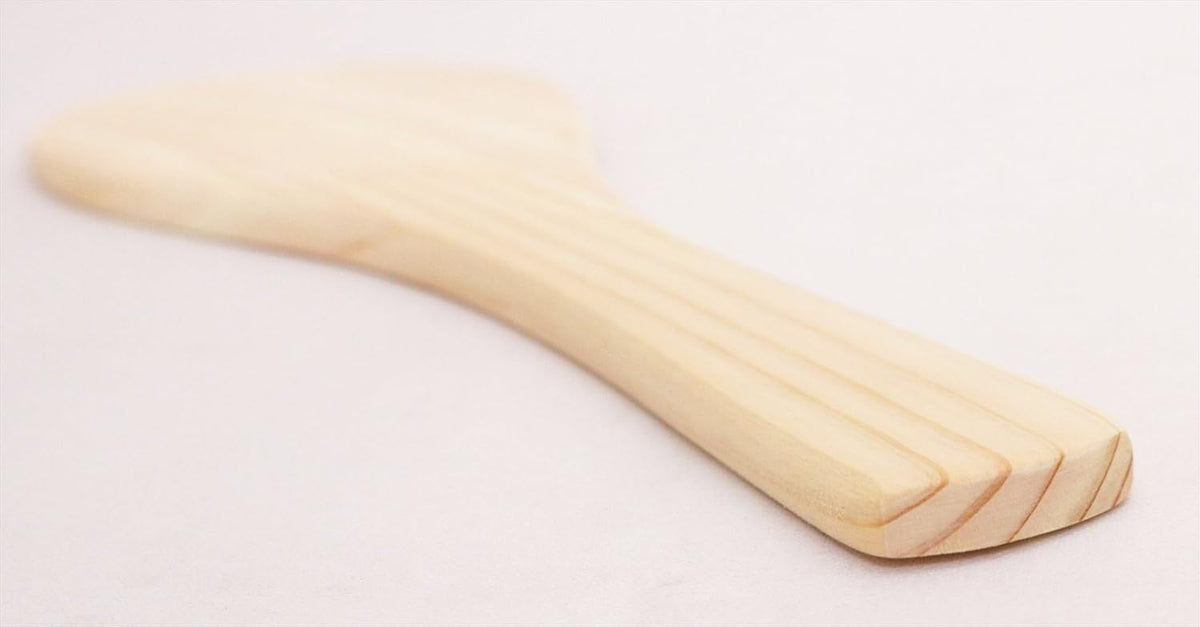 Ichihara Wood Workshop Rice Rice Paddle Wooden Lady Cypress Mini 6.1 inches (15.5 cm) Wood Grain