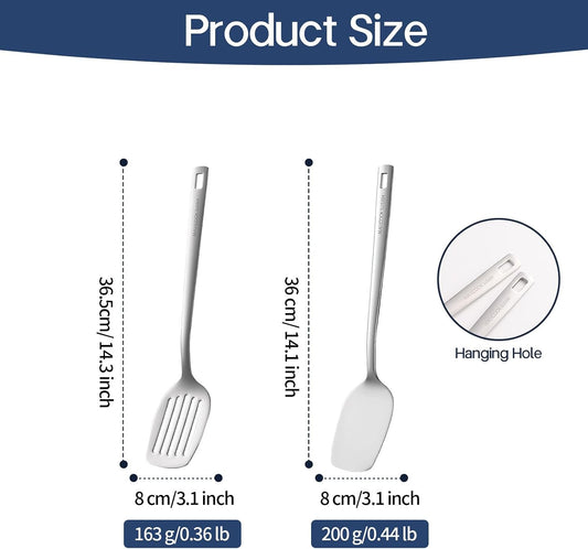 18/8 Stainless Steel Metal Spatula Wok Turner, 2 Pcs