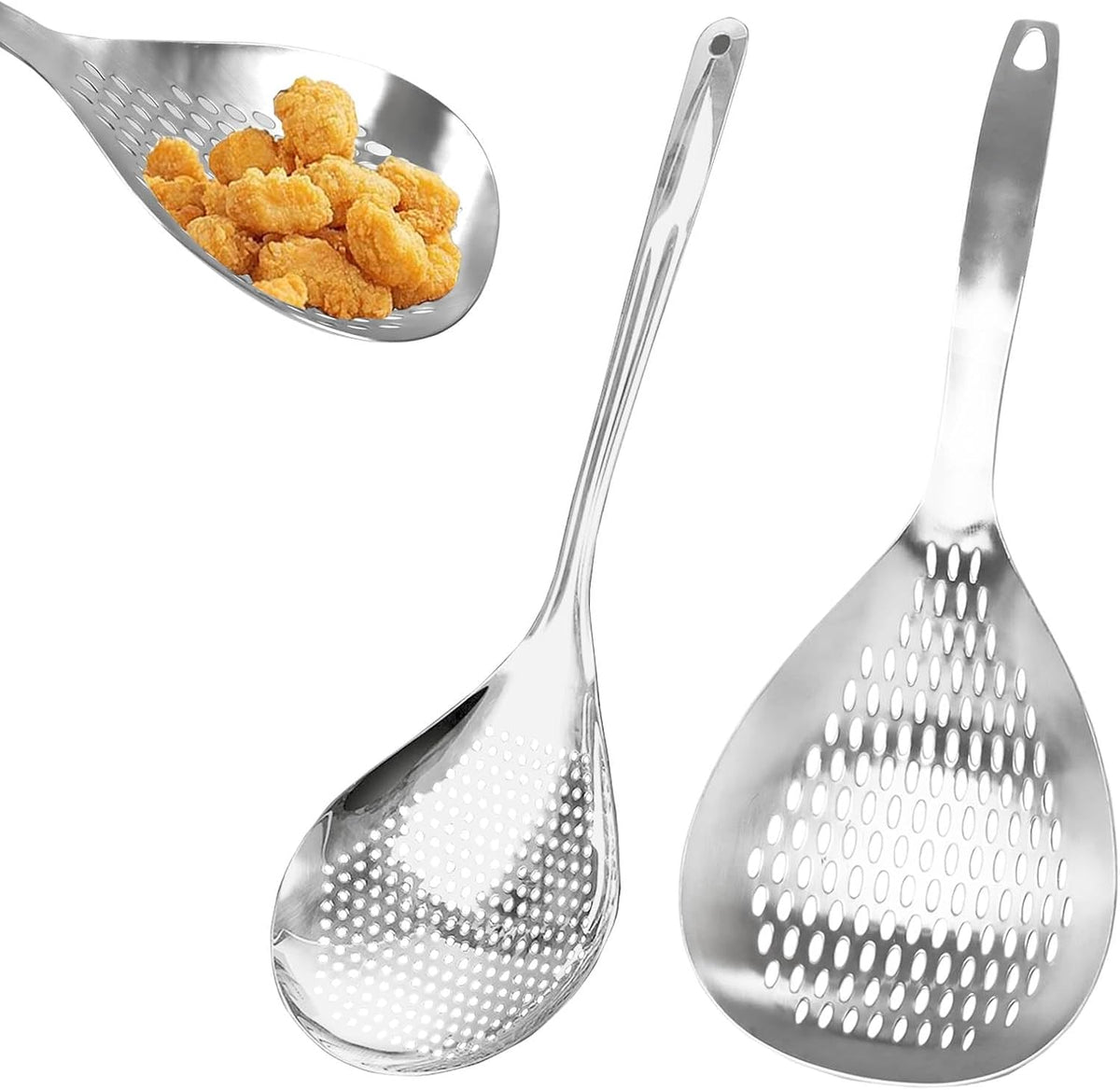 KAYCROWN Stainless Steel 2 Pack Pasta Skimmer Spider Strainer