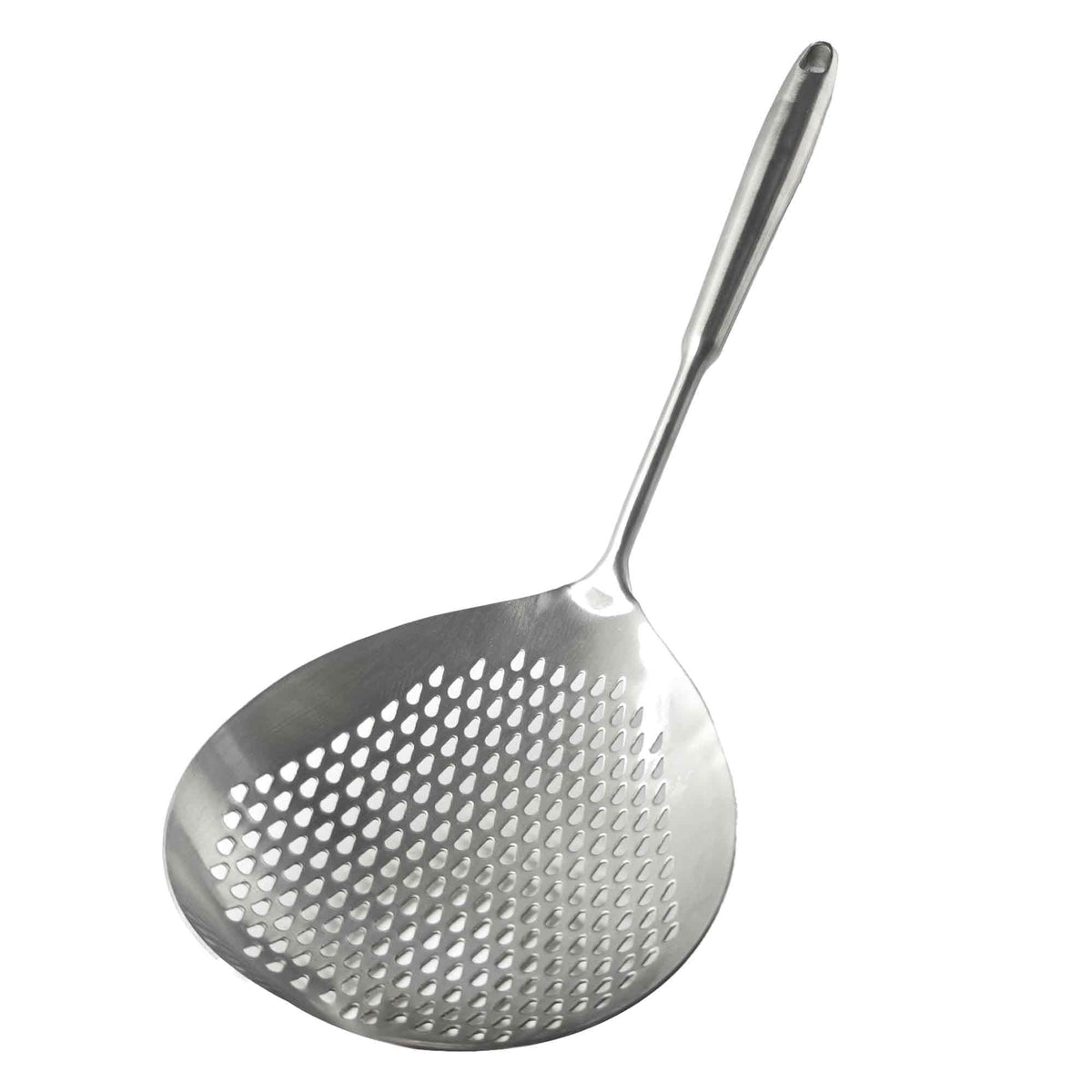 Stainless Steel Skimmer Slotted Spoon, Spider Strainer Ladle with Long Handle for Cooking, Draining Pasta, Deep Frying(Stainless Steel Handle)