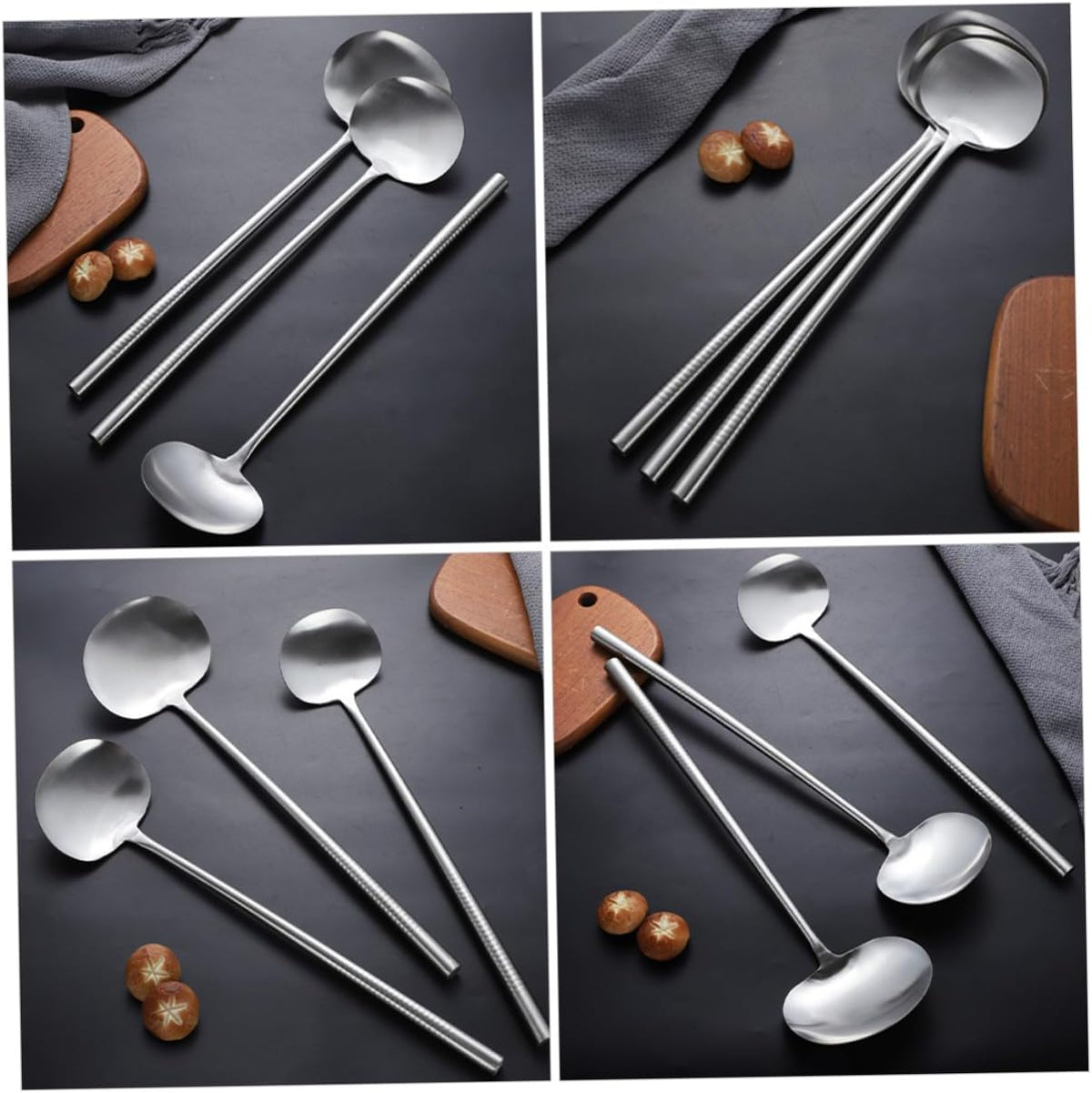 Stainless Steel Wok Spatula Long Handle Large Cooking Spoon Kitchen Utensil for Stir Frying Commercial Restaurant Use