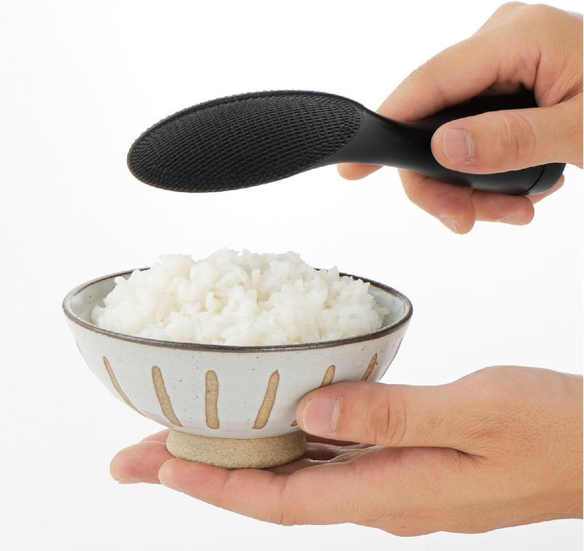 JapanBargain, Standing Japanese Rice Scoop Spoon, Non Stick Rice Paddle, BPA Free Rice Server 7.5" Long, Dishwasher Safe, Teeter-Totter Design, White Color, Made in Japan