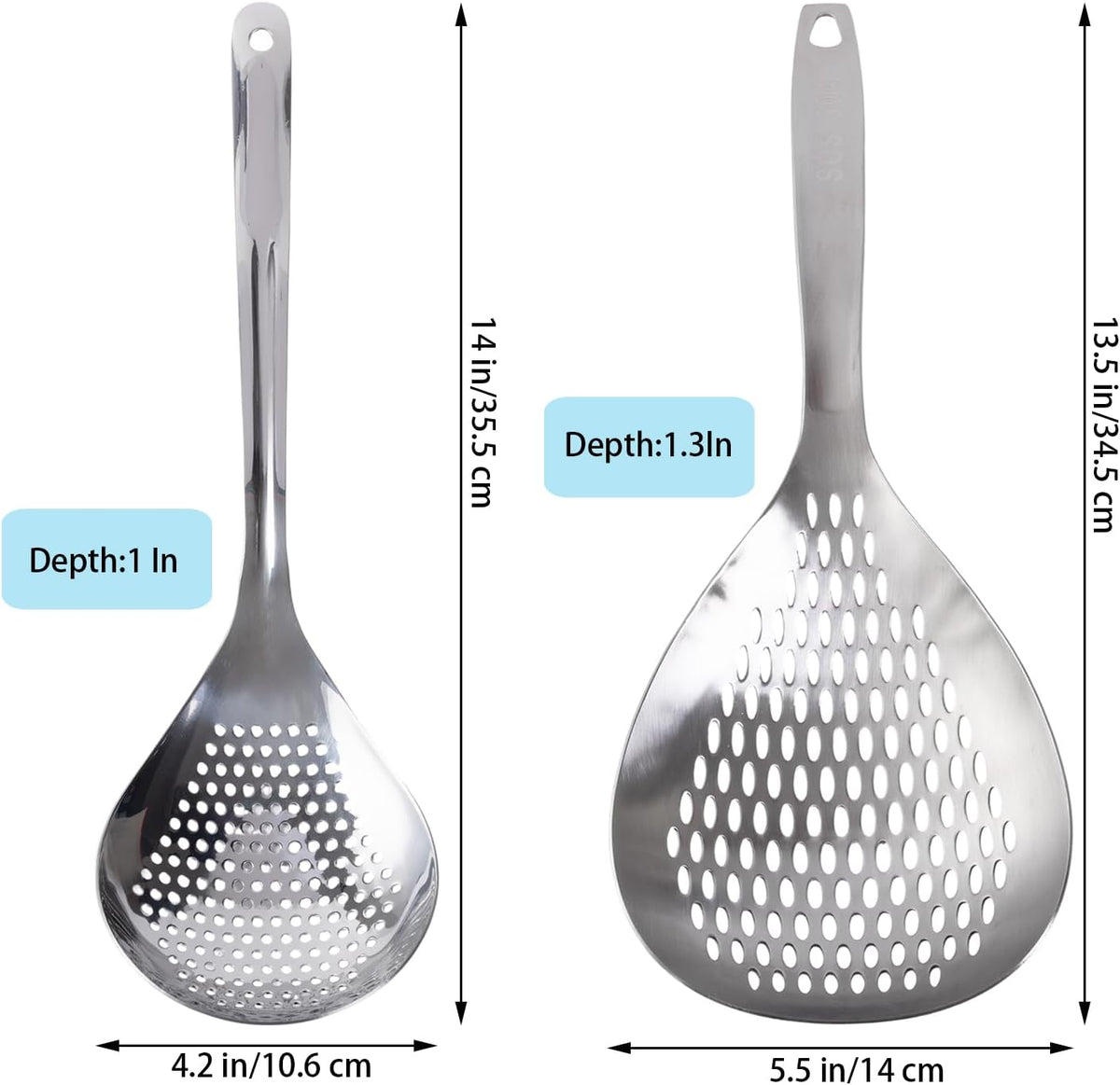 2 Pack Stainless Steel Skimmer Spoon