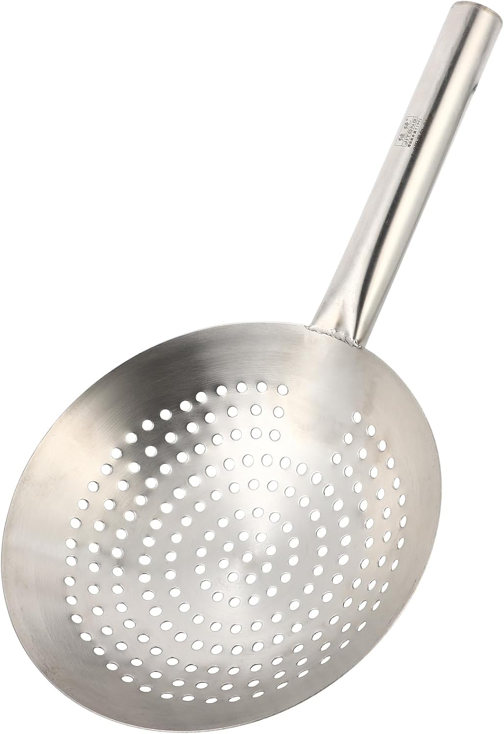 Slotted Spoon Stainless Steel, 16.9 Inch Heavy Duty Skimmer with Handle, Kitchen Strainer Ladle for Kitchen, Diameter 9.4 Inches