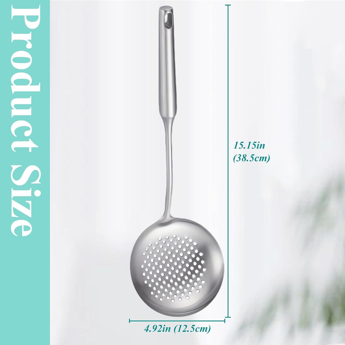 Slotted Spoon, Stainless Steel Strainer Metal Skimmer Spoon for Cooking