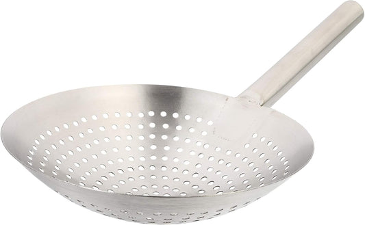 Yardwe Stainless Steel Filter Spoon Fine Mesh Wire Skimmer Ladle for Frying Poached Eggs Vegetables Meat Wonton Kitchen Tool for Daily Cooking 19.68 X 10.82 X 2.75 in