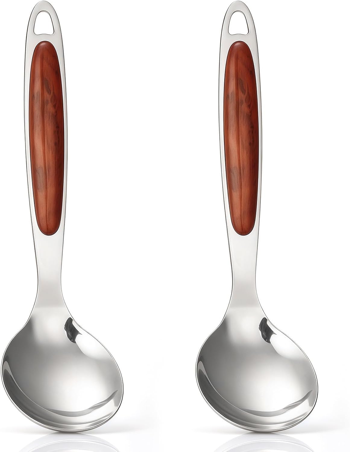 HEMOTON Rice Paddle Spoon 2Pcs Rice Paddle Spoon Stainless Steel Serving Scooper Non- stick Spatula Server