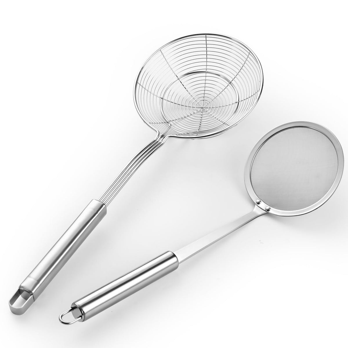 6.89 Large Metal Spider Strainer With Mesh Fatoff Mesh Slotted Spoon For Kitchen,Stainless Steel Cooking Oil Strainer For Deep Fry Basket