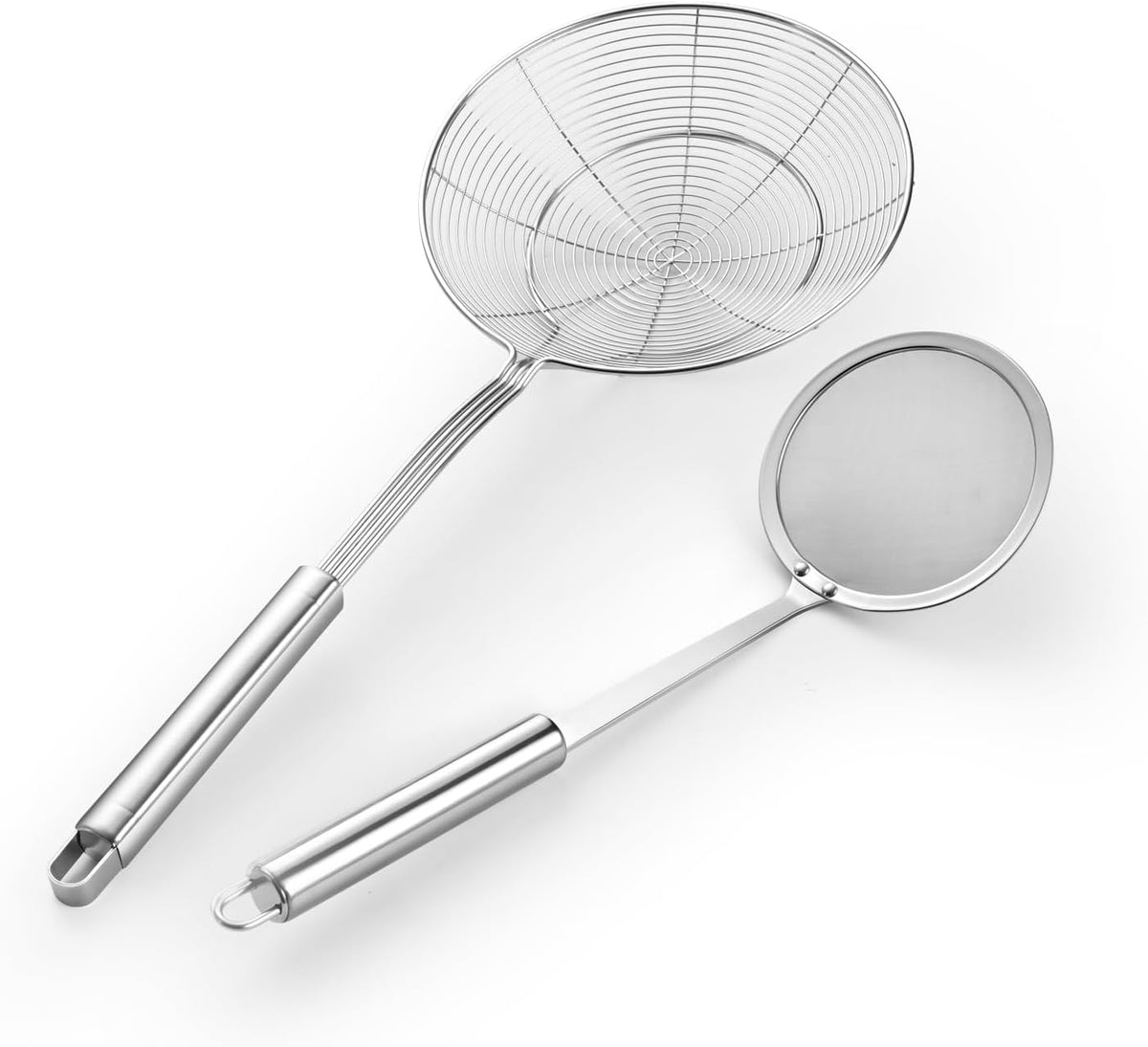 6.89 Large Metal Spider Strainer With Mesh Fatoff Mesh Slotted Spoon For Kitchen,Stainless Steel Cooking Oil Strainer For Deep Fry Basket
