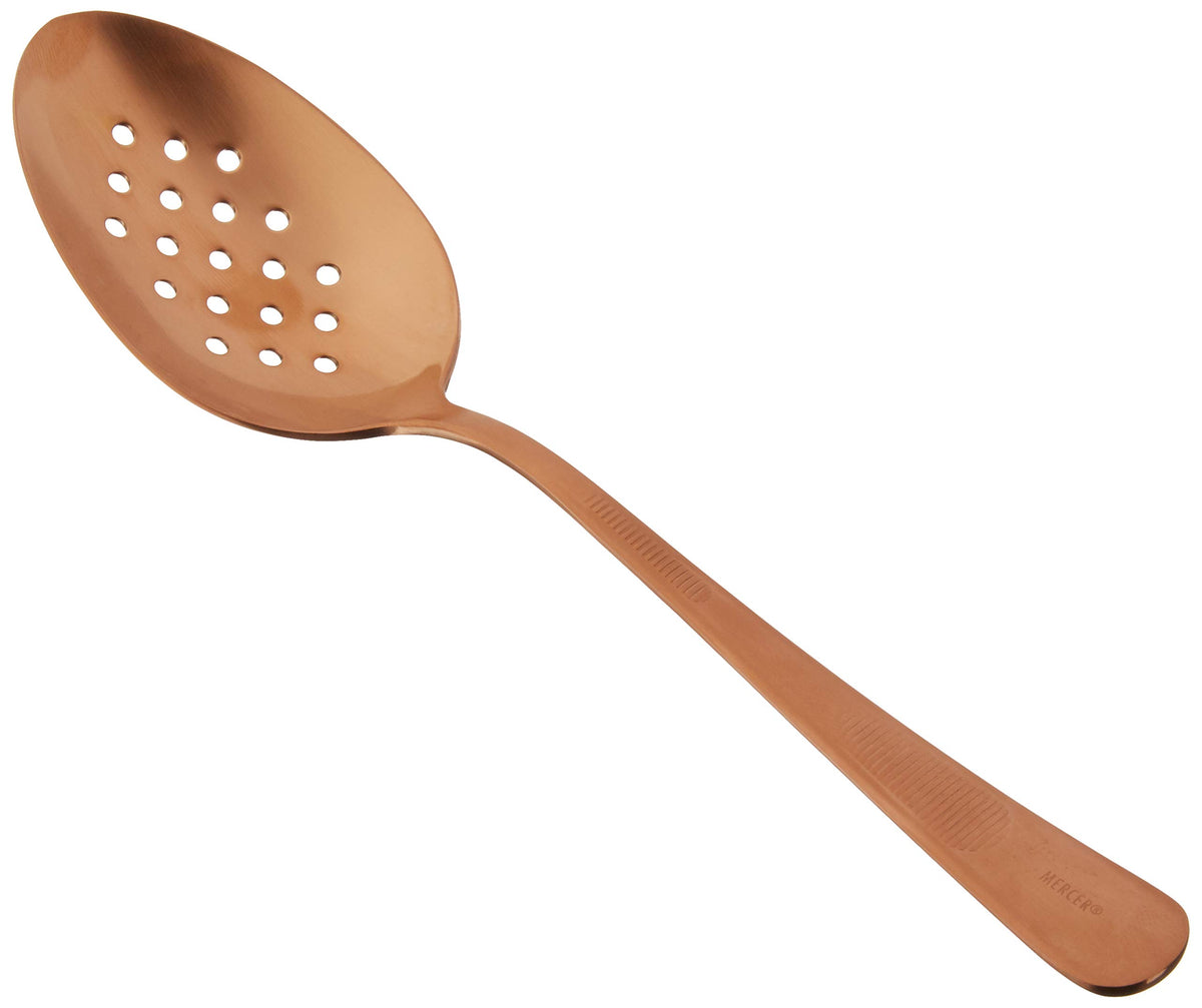 Mercer Culinary, 9 Inch, Silver Plating Spoon, Perforated Bowl, 9-Inch, 9"