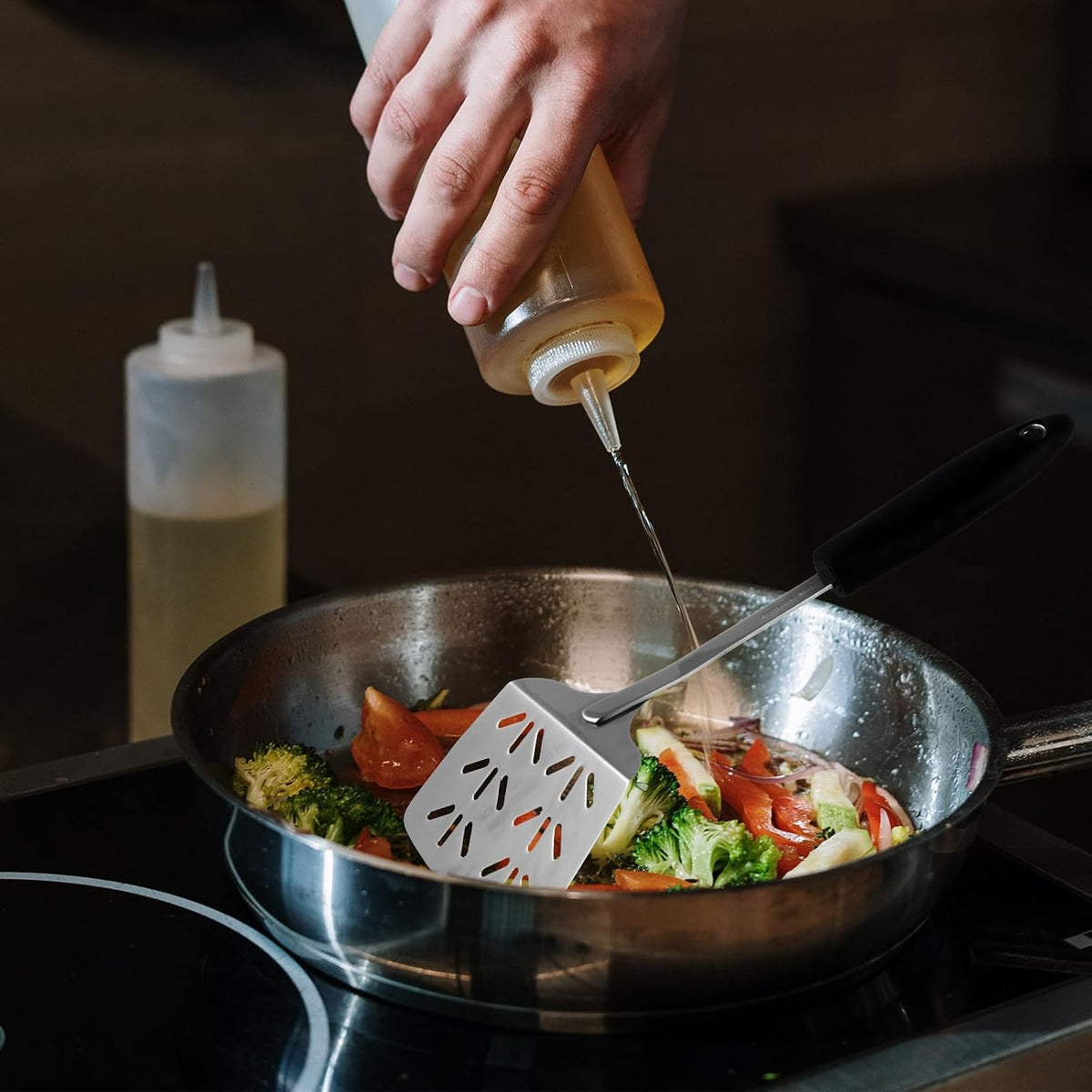 Stainless Steel Spatula Hanging Hole for Stir Fry Cooking