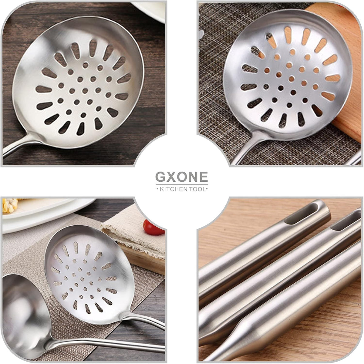 Slotted Spoon,Strainer Skimmer Ladle for Cooking and Frying,15.8Inch