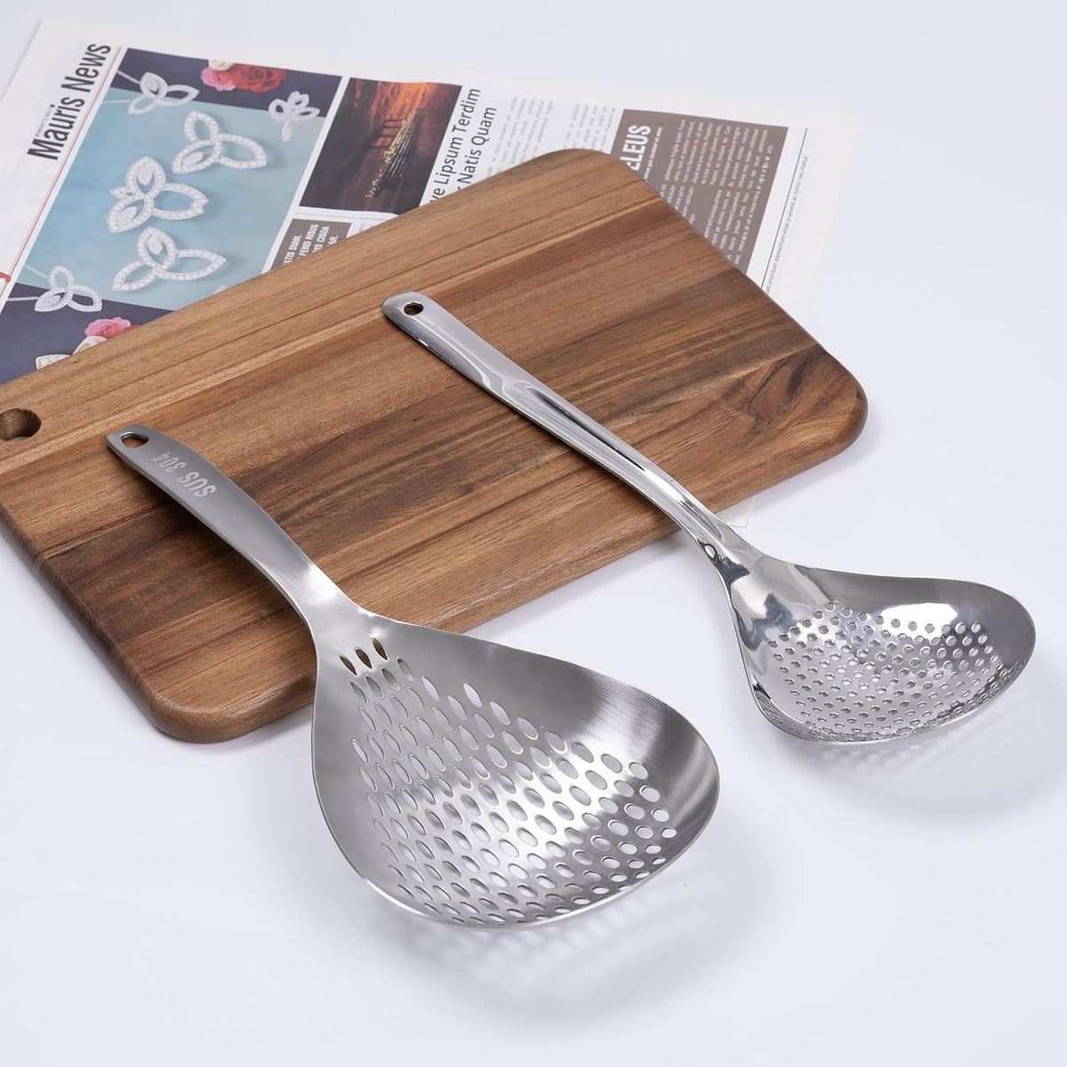 2 Pack Stainless Steel Skimmer Spoon