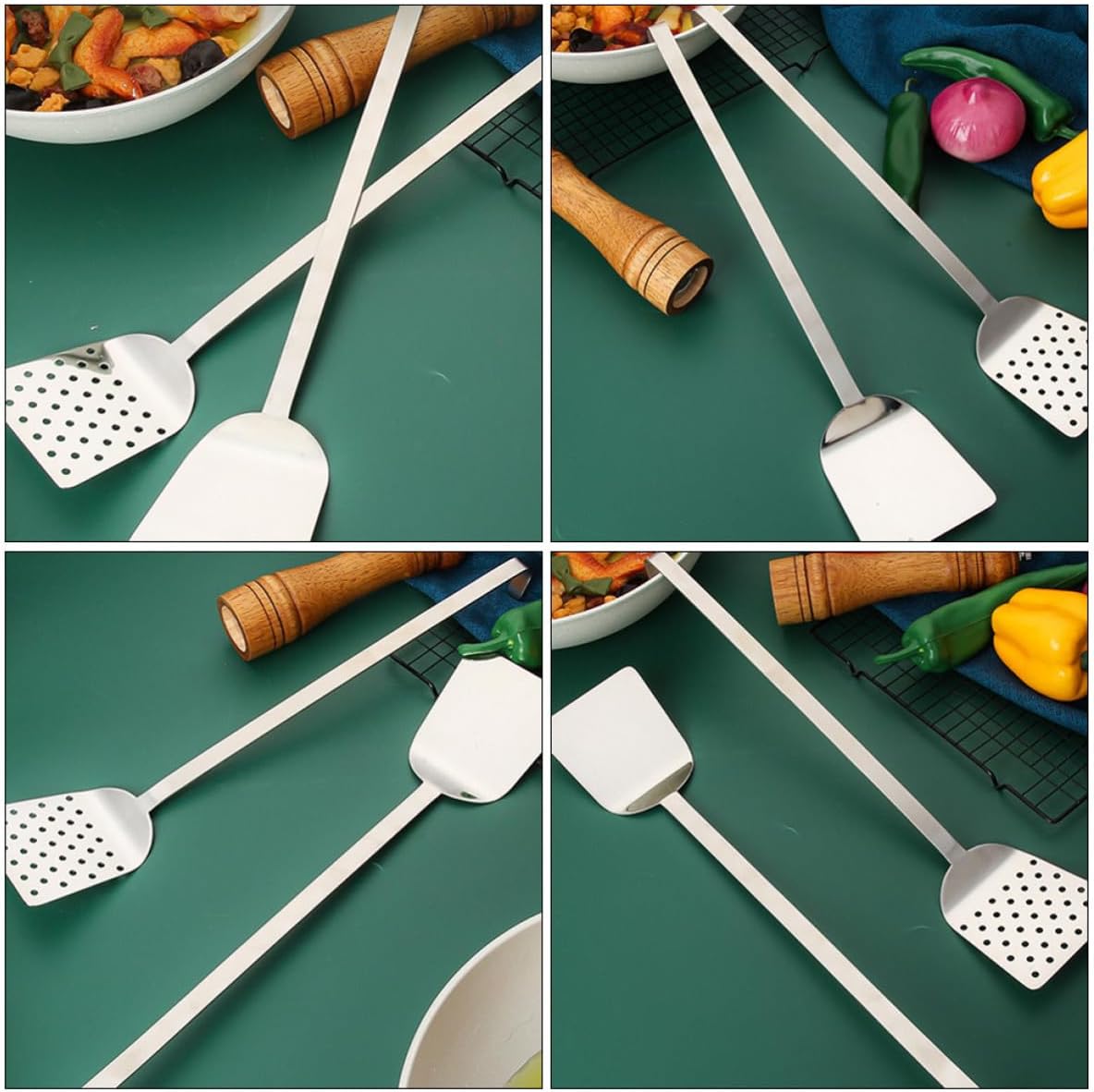 Stainless Steel Steak Spatula for Nonstick Pans and Wok Stir Fry