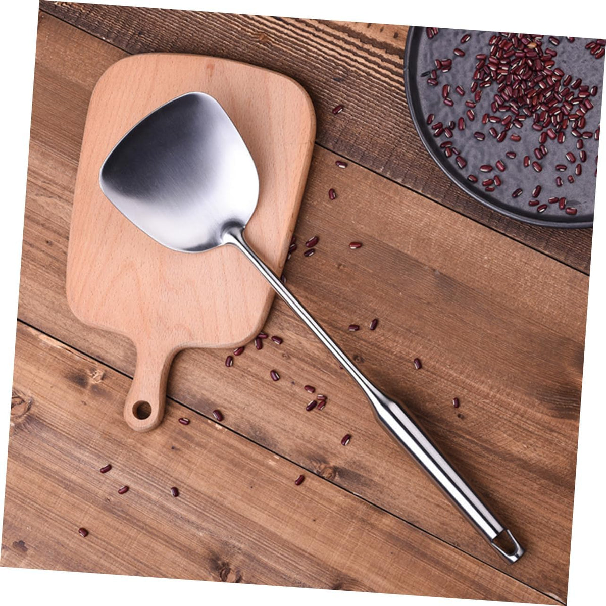 304 Stainless Steel Wok Spatula for Stir Fry with Ergonomic Handle