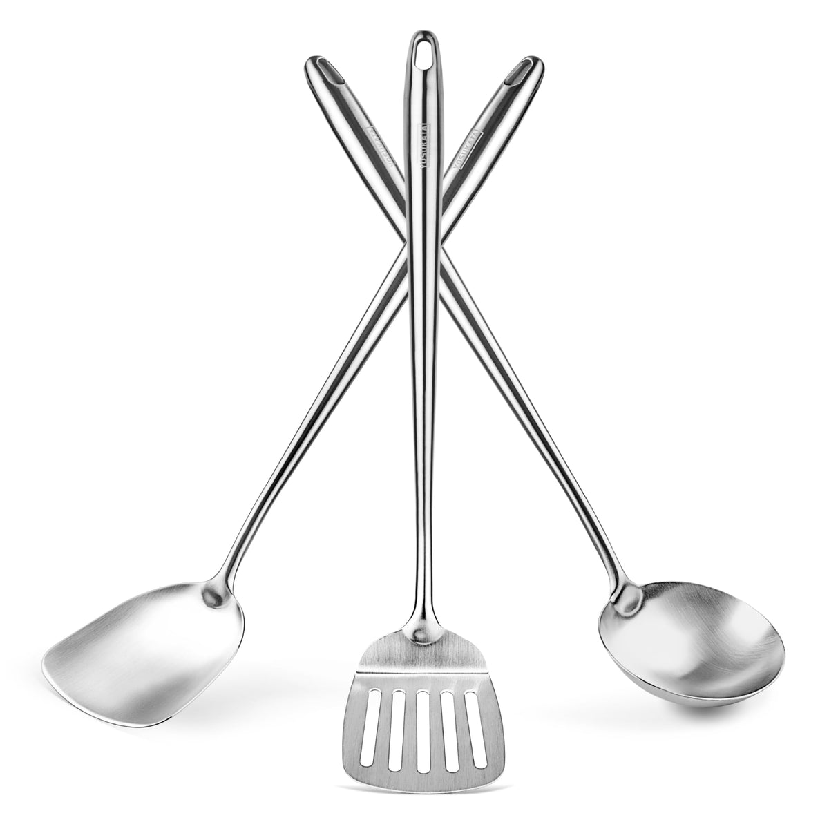 YOSUKATA 17’’ Wok Spatula and Ladle - Set of 2 Heat-Resistant Wok Tools