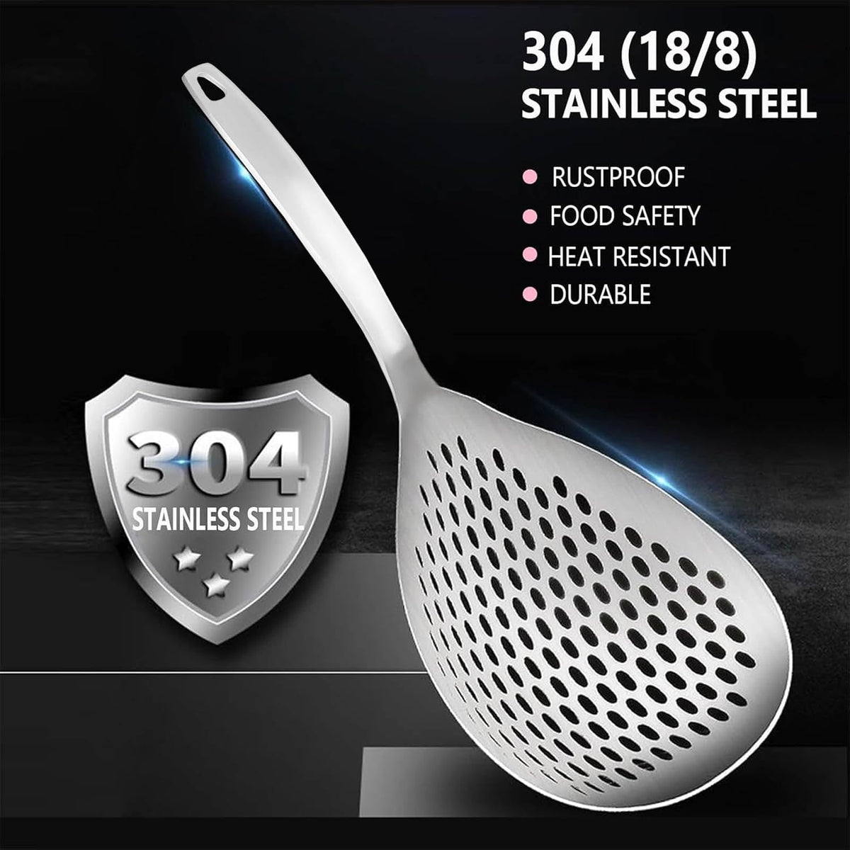 KAYCROWN Stainless Steel 2 Pack Pasta Skimmer Spider Strainer