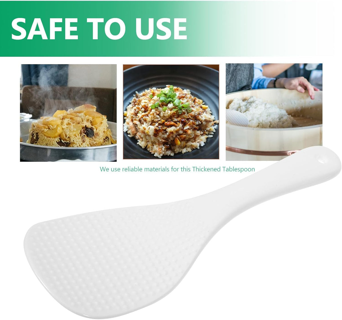2pcs Ceramic Rice Paddle Spoon for Rice Cooker White Serving