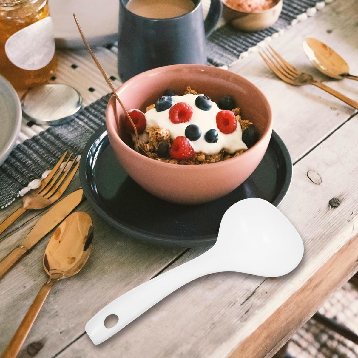 SHOWERO 6pcs Rice Cooker Spoon Easy to Clean Non-stick Plastic Rices Serving Spoons Utensil Multicooker Shovel for Kitchen