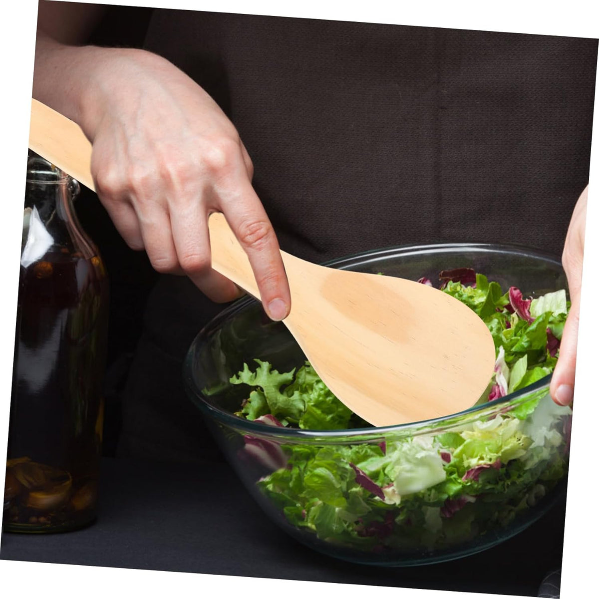 Wooden Rice Spatula Paddle with Long Handle for Kitchen Serving